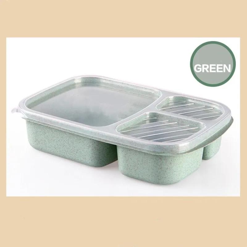 Wheat Straw Lunch Box Microwave Compartment Dinnerware Food Storage Container Lunch Box for Kids Healthy BPA Free Bento Boxes