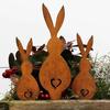 Metal Animal Stake for Yard 3pcs Rustic Iron Rabbit Garden Stake Decorative Easter