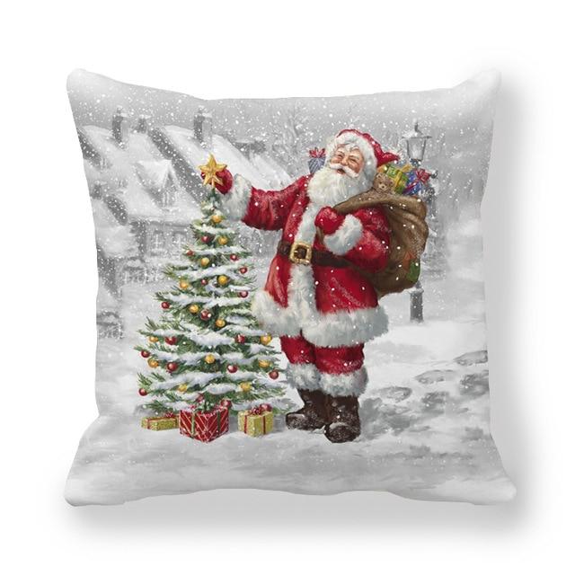 Christmas Ornament Navidad Noel Xmas Gifts Christmas Cushion Cover Merry Christmas Decorations for Home