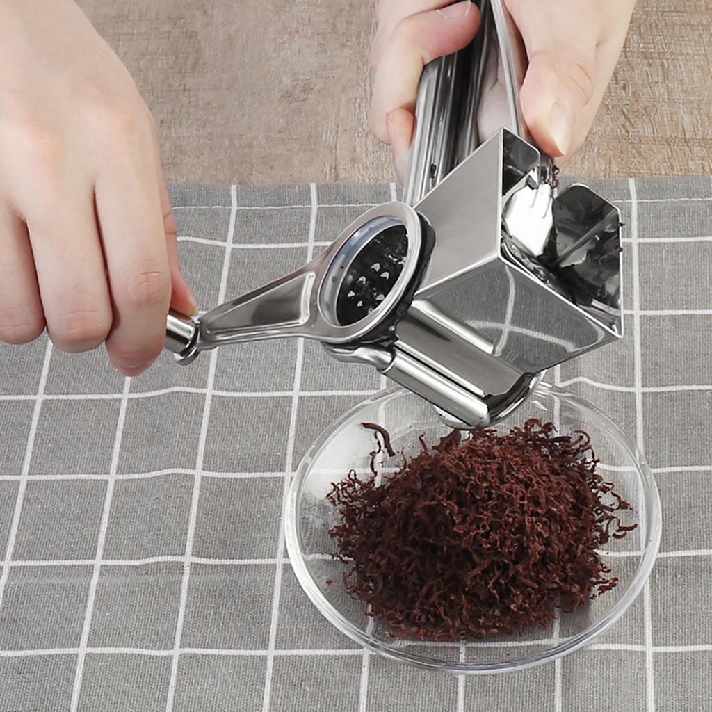Stainless Steel Manual Rotate Cheese Chocolate Grater Cutter Planer Shredder Cutting Planing Tool