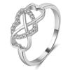 Trumium 925 Sterling Silver Rings for Women High Polish Cubic Zirconia Infinity and Heart Tarnish Resistant Comfort Fit Ring