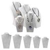 Gray Velvet Necklace Pendant Display Bust Mannequin Stand Holder W 235 X H 390mm