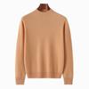 Autumn and Winter Men's 100% Fine Wool Sweater Pullover Knit Half High Collar Repaired Cashmere Sweater Warm Solid Color Underlay
