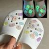 14Pcs/Set Luminous Bear+Bear Footprint Combination  Decoration For Clogs Detachable Accessories Shoe Charms Decoration