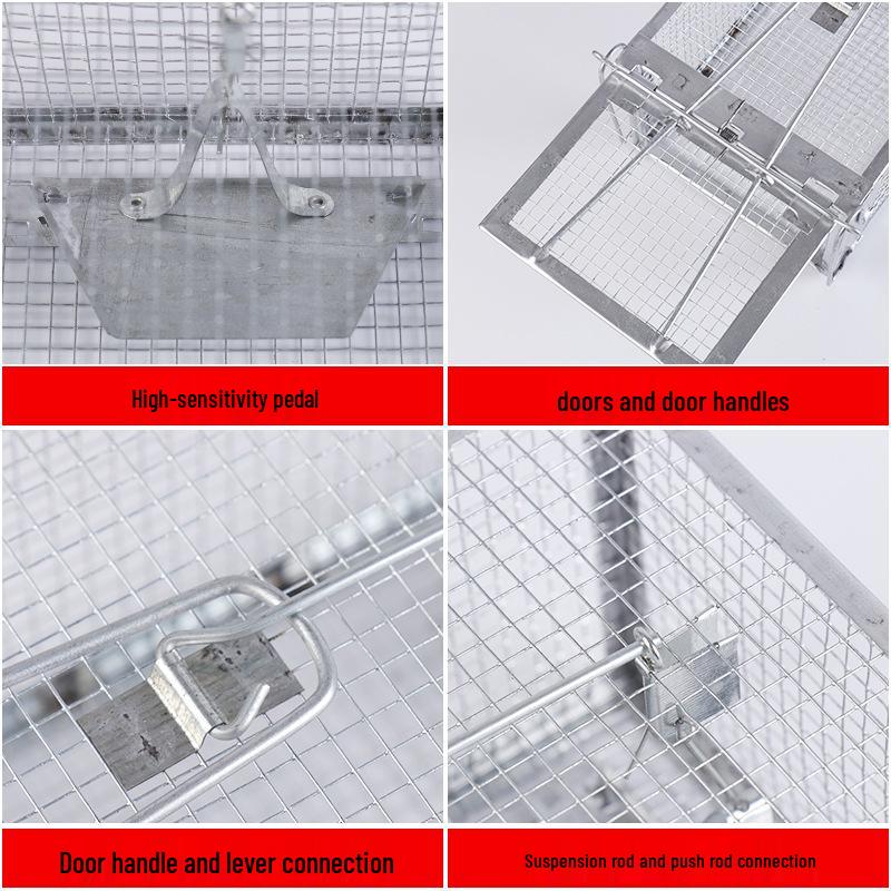 Large High-Sensitivity Mouse Trap Cage with Pedal Mechanism for Rodent Extermination