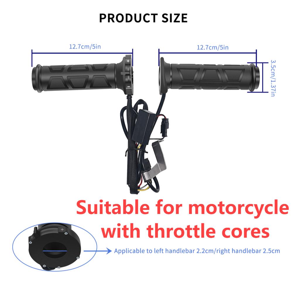 Motorcycle Hand Heated Grips Adjustable Universal 3 Gears Heated Motorbike Electric Molded Grips Scooter Moped Bar Hand Warmer