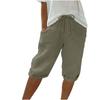 Linen Shorts For Women High Waisted Casual Drawstring Half Pants With Pockets