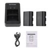 LP E6 E6N Battery and Charger Kit 2pcs 7.4V 2650mAh Battery with 1pc LED2 LPE6 Dual Channel Camera Battery Charger USB