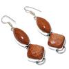 Red Sunstone Gemstone 925 Sterling Silver Gift Jewelry Earring 2.68"