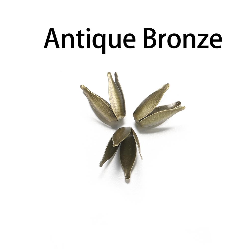 100pcs/lot Silve Gold Flowers Filigree Petal Beads Caps Findings Bulk End Spacer Charms Bead Cap For Jewelry Making DIY Supplies