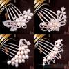 Wedding Bridal Crystal Rhinestone Pearls Hairpin Flower Diamante Hair Clip Comb