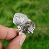 Gift For Her Natural Turritella Agate Solitaire Adjustable Ring 925 Silver