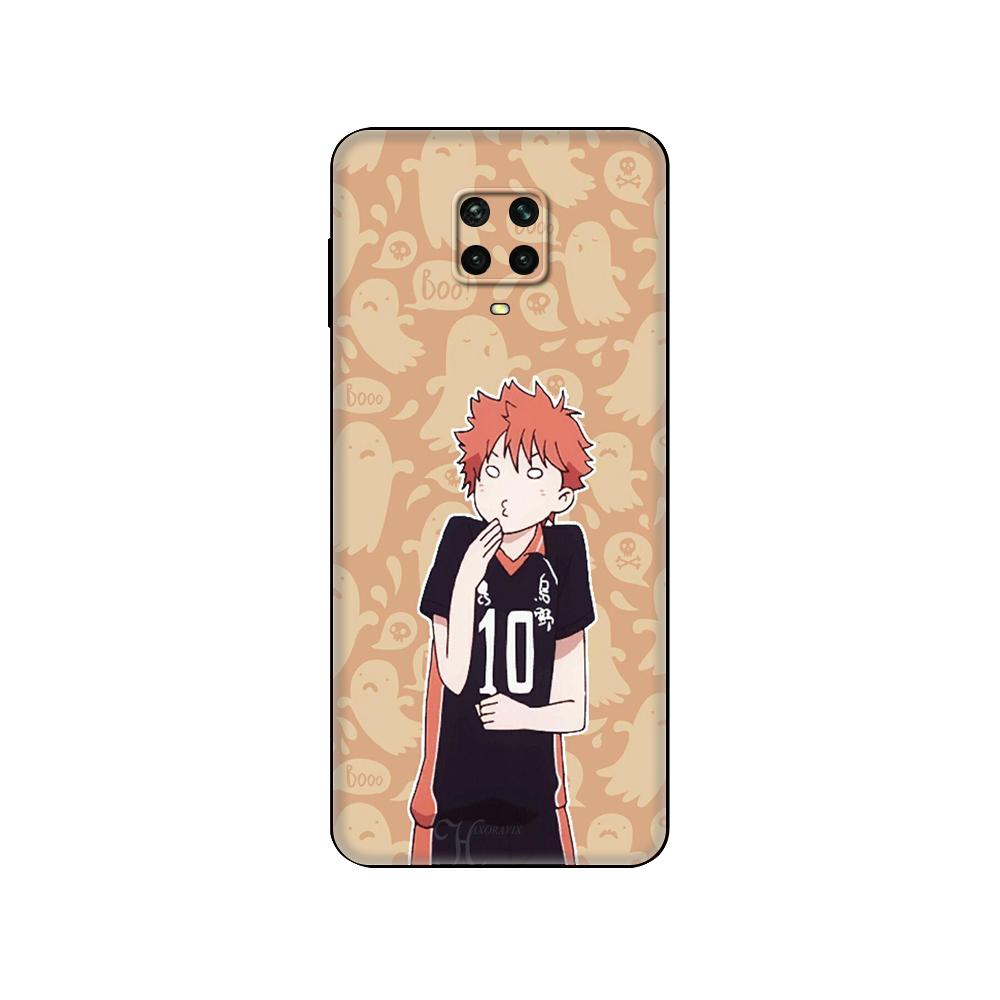 Black Tpu Case For Xiaomi Redmi 7A 8 8A 9 9A 9C Case Redmi Note 8T 8 Pro T Note 9 9S 9 Pro Haikyuu Hinata Attacks Anime Bling