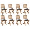 Day and Night - Day and Night Folding Garden Chairs 8 Units and Cushions Solid Acacia Wood