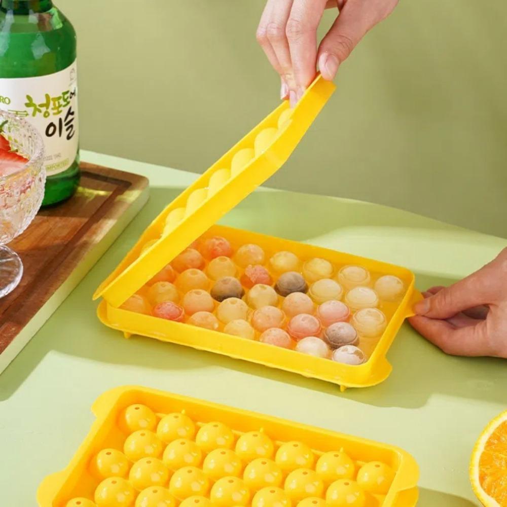 Round Ice Cube Tray Silicone Whiskey Sphere Mold Creative Ice Grid Mold Hockey Ball Maker