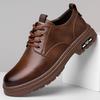 New 2025 Spring and Autumn New Handmade Online Men's Casual Leather Shoes Men's Retro Workwear Lace-up Trendy Leather Shoes