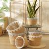 1PC Home Decoration Flower Pot Straw Weaving Basket Planter Wicker Rattan Woven Plant Pots Handmade