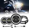 7 Inch Led Headlight Ring for Harley Davidson Inch Fog Lamp Switching Type LED Auxiliary Light Headlamp Kit with 7 Inch Stay Bracket Black 4.5 Hi/Lo