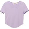 Levis Solid Color Cropped U-Neck Short Sleeve T-Shirt Women Tops 003SU-0001