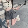 Women's High Waist Denim Skirt Shorts: Slim Fit, Retro Style for Spring & Summer 2022
