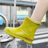 New Mid-tube Rain Boots Ladies Adult Fashion Outerwear Four Seasons Water Shoes Waterproof Non-slip Rubber Rain Boots Water Shoe