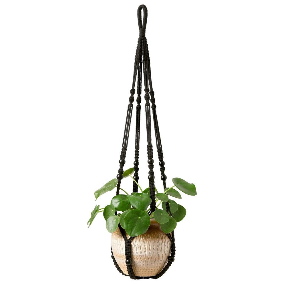 Handmade Macrame Plant Hanger Indoor Hanging Planter Basket Woven Cotton Rope Flower Pot Crochet Plant Holder Stand for Decor