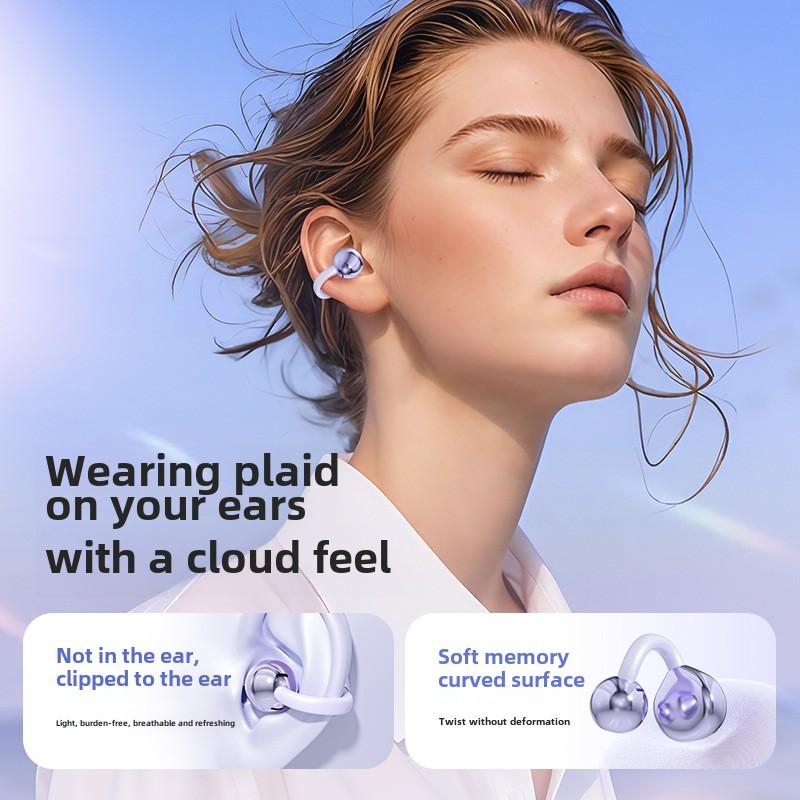 New Open Bluetooth Headset Wireless Clip-on Air Bone Conduction Ultra-long Life and High Sound Quality