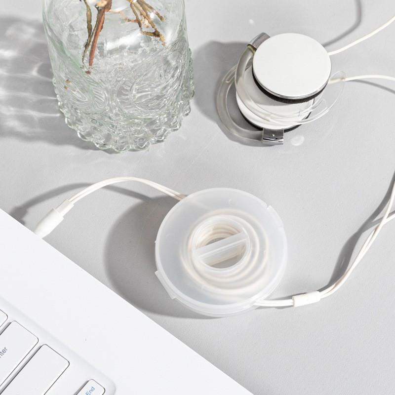 Rotatable Wire Winder Box Portable Round Wire Organizer Cord Cable Winder Management Storage Box for Charging Data Line Tidy