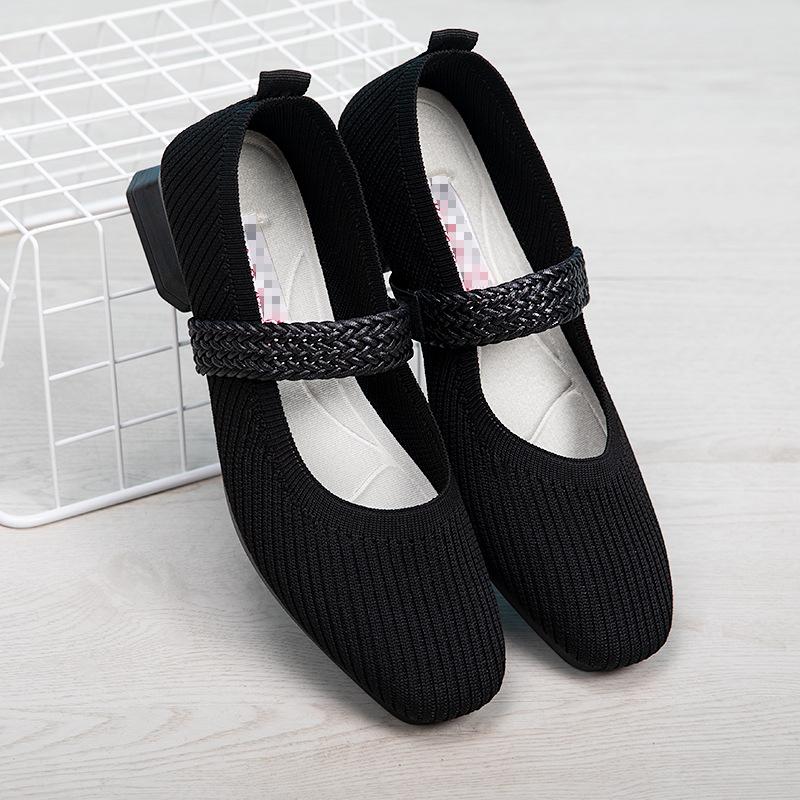 New Korean Fashion Women's Fashion Single Shoes European and American Style Retro Casual Shoes Polyurethane Soft Sole Mothere54