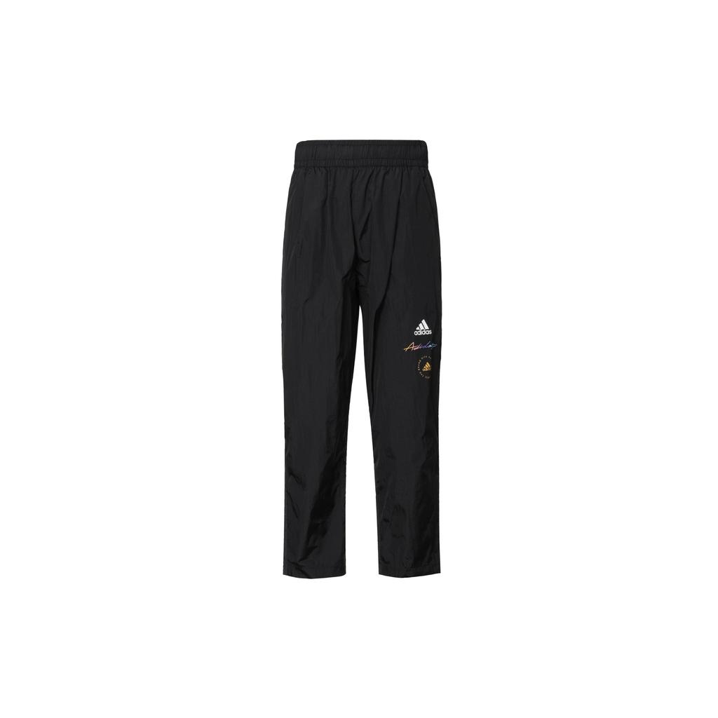 Adidas Solid Logo Micro Mark Cropped Sports Pants Women Bottoms Black HE9958