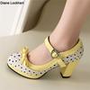 Fashion Spring New Lolita Shoes Women Oxford Pumps Cute High Heels Retro Vintage Shoes for Women Mary Janes Round Toe with Ankle Strap