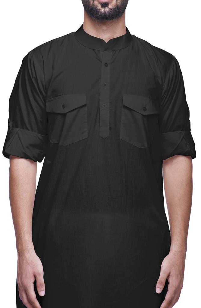 Atasi Long Sleeve Designer Kurta For Men Indian Cotton Casual Long Kurta