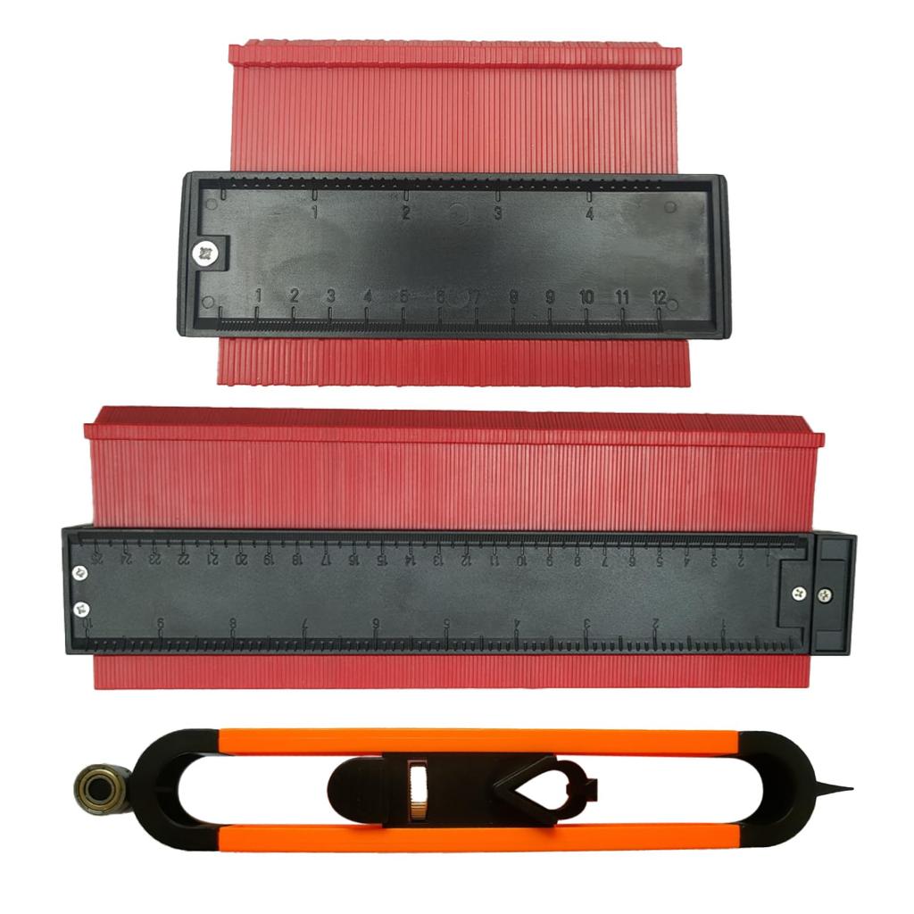 Nijimomo Shape Gauge 12cm X Contour Measuring Curve Locking Type 3-Piece Set, 25cm, Gauge, Ruler, (3)