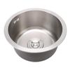Kitchen Sink 304 Stainless Steel Brushed Single Bowl Rust Proof Round Sink for Home Bar 36cm