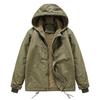 Winter Casual Windproof Hooded Top Loose Fleece Thickened Tooling Jacket Men
