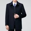 Men's Cashmere Jacket, Middle-aged and Elderly Casual Short Coat, Autumn and Winter Thick Daddy Lapel Woolen Coat