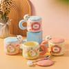 Creative Cartoon Ceramic Cup with Lid Home Office Couple Water Cup Gift Box High Value Gift Ins Wind Mug
