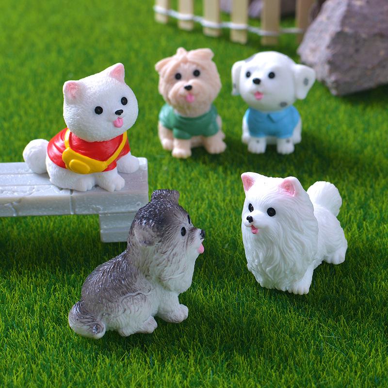 Cute Miniature Dog Figurines Corgi Mini Crafts Realistic Animals Dogs For Micro Landscape Fairy Garden Doll House Accessories