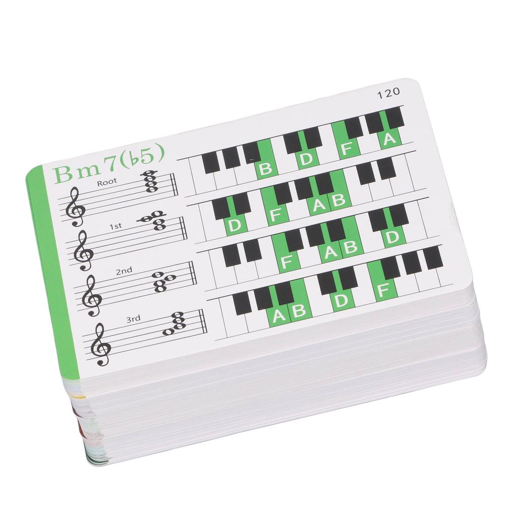 Music Flash Cards Colored Copper Plate Paper Piano Color Coded Flash Cards for Beginner