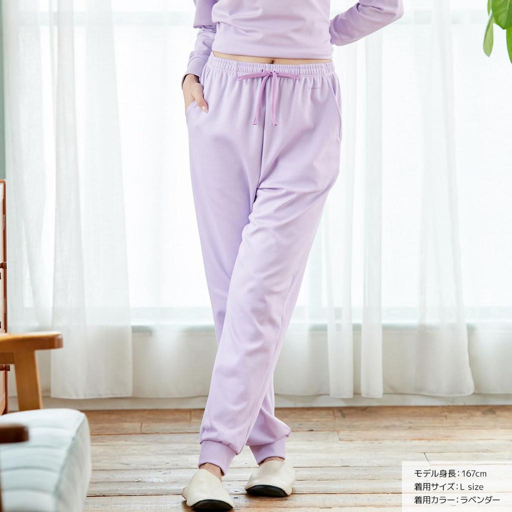 VENEX Recovery Wear Made In Japan Room Wear Long Pants Comfort Touch Jogger Pants Lavender L 8674 Women's