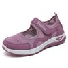 Women's Breathable Mesh Walking Shoes, Solid Color Hook and Loop Sneakers, Women's Footwear