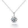 Necklace Moissanite Silver 925 Single Stone Ladies Accessories Women Gift Metal Hypoallergenic Pendant Silver 925 Necklace Jewelry Accessories Silver