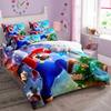 Cartoon Cute Print Duvet Cover with Pillowcase, Home Bedding Set, Mario Anime Print, Bedroom Decoration, Kids Duvet Cover Gift