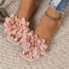 One Word Flat Slippers Women Solid Color Flower One Pedal Home Slippers Women Omns Lippers