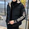 Explosive Spot Winter Thickened Plus Size Striped Cotton-padded Jacket Trend of Youth Warm Cotton-padded Jacket Hooded Men's Jacket