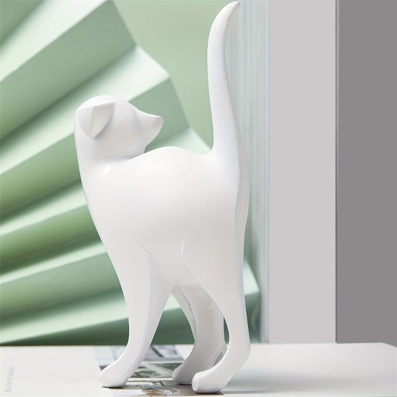 62KD Modern Cats Sculpture Abstract Design Resins Kitten Statue Living Room Accent