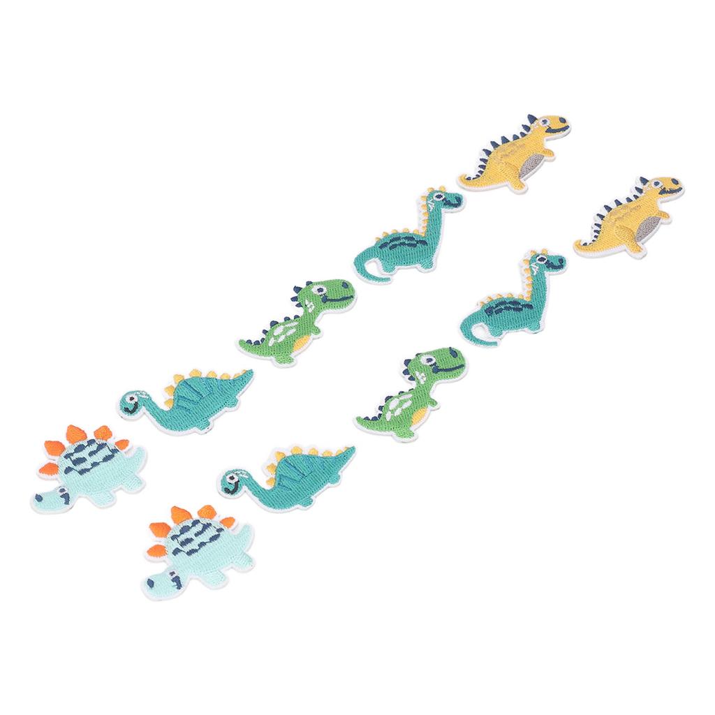 10pcs Dinosaur Patches Colorful DIY Clothing Small Dinosaur Shape Embroidery Iron On Patches for Dress Hat Jean Backpack