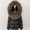 OFTBUY Down Coat Women Winter Real Natural Fox Fur Collar Thick Warm Mid-length Hooded Detachable Outerwear Real Fur Jacket Fashion
