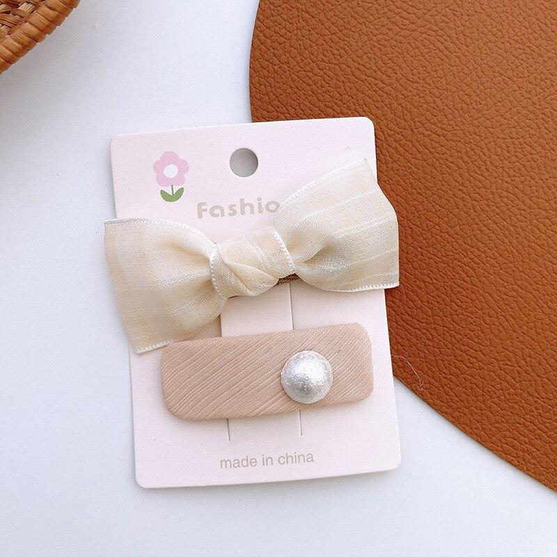 Toddler Girl Headwear France Style Beige Color Bow Floral Lace Hair Clip for Baby Girl Lovely Sweet Princess Children Hairpin