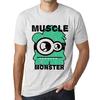 Men’s Vintage Tee Shirt Graphic T Shirt Muscle Monster Vintage White